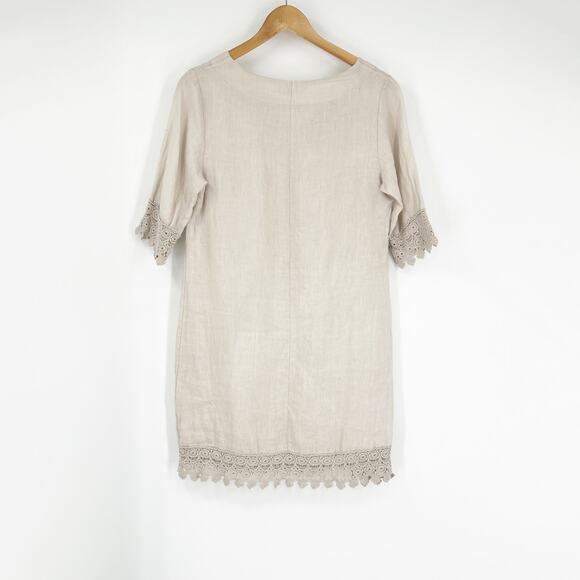 Alessia Pacini Cream Linen Tunic Shift Dress Size XS - Picture 3 of 7